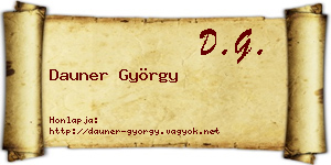 Dauner György névjegykártya